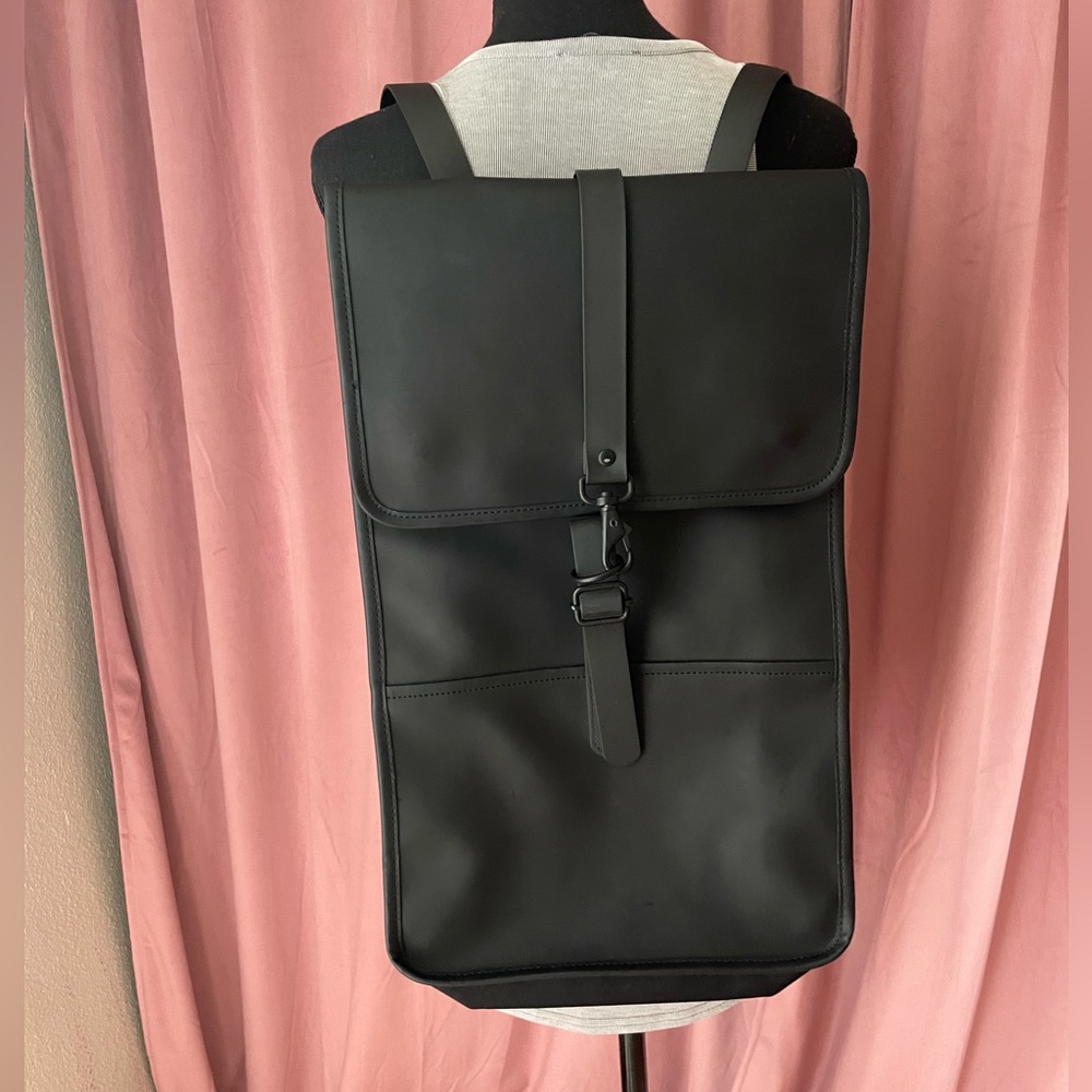 Rains Waterproof Black Backpack